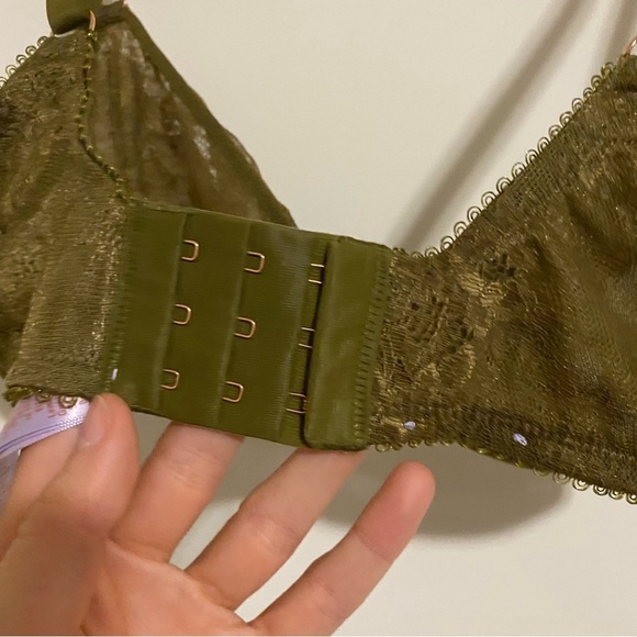 Savage x Fenty Dark Green Sheer Lace Bra 36DD - Picture 7 of 8